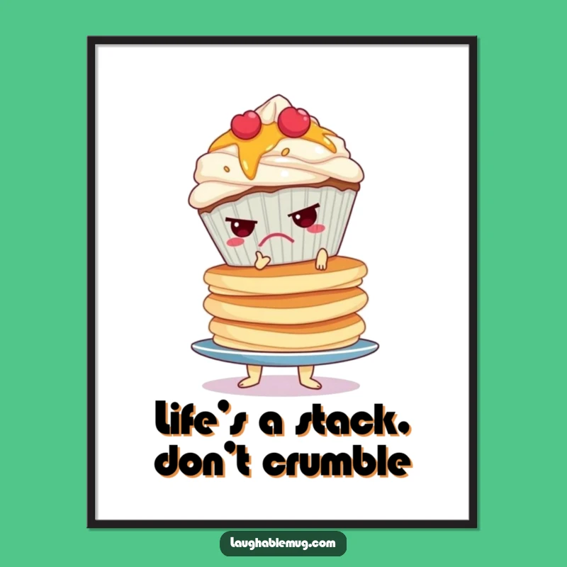 Free Printable Grumpy Cupcake Pancake Wall Art: Funny Downloadable Decor for a Quirky Kitchen