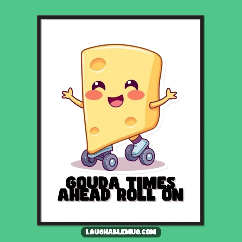 Free Printable Wall Art: Cheesy Skater Character, Funny Downloadable Art for a Whimsical Touch