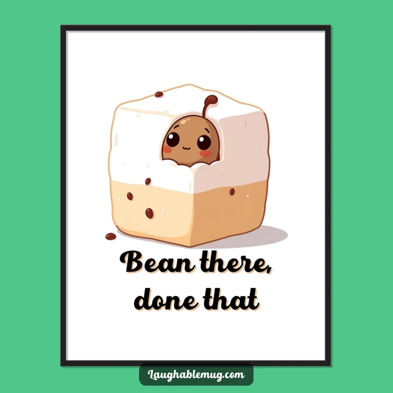 Free Printable Wall Art: Coffee Bean Sugar Cube - Quirky Humorous Downloadable Decor