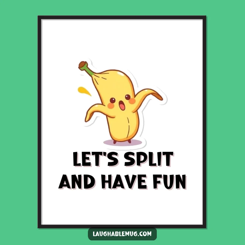 Free Printable Wall Art: Comical Banana Peel Slip, Fun Downloadable Decor