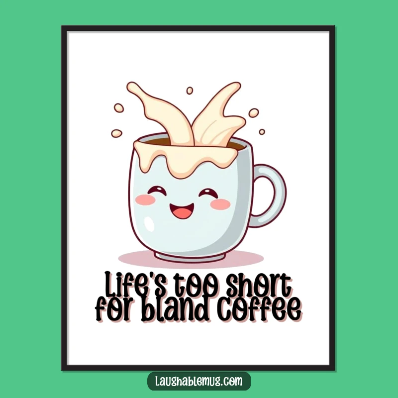 Free Printable Wall Art: Hilarious Coffee Mug Pouring Cream Art