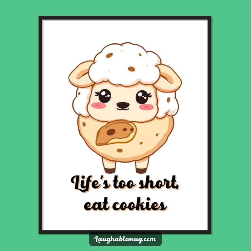 Free Printable Wall Art: Sheepish Cookie Downloadable for Quirky Home Decor