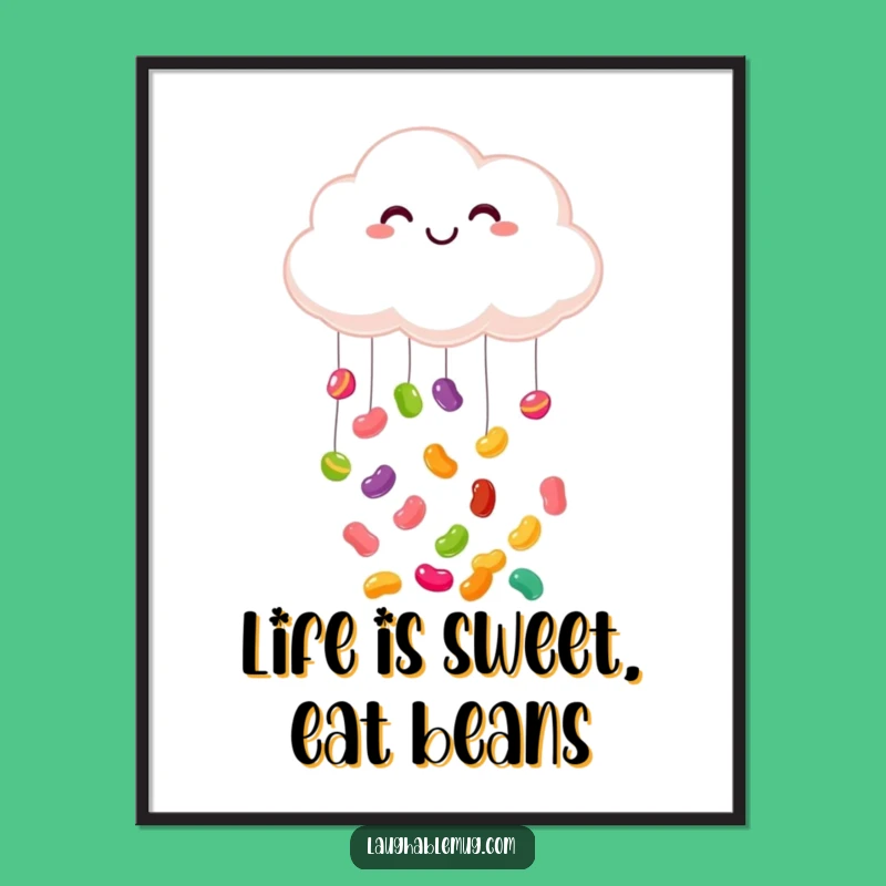 Free Printable Wall Art: Smiling Cloud Jelly Bean Rain Downloadable Decor