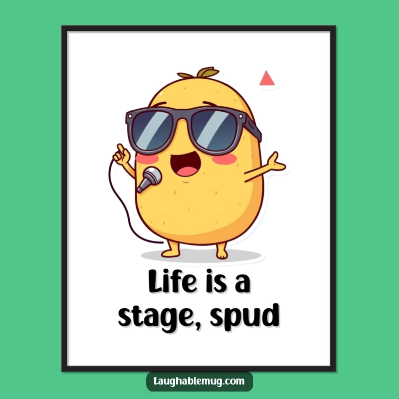 Funny Free Printable Wall Art: Singing Potato, Rockstar Decor Download