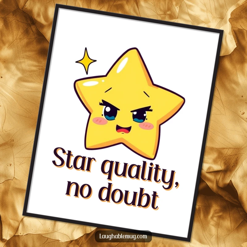 Funny Free Printable Wall Art: A mischievous star winking with exaggerated sparkle, adding a playful, celestial touch to any room.
