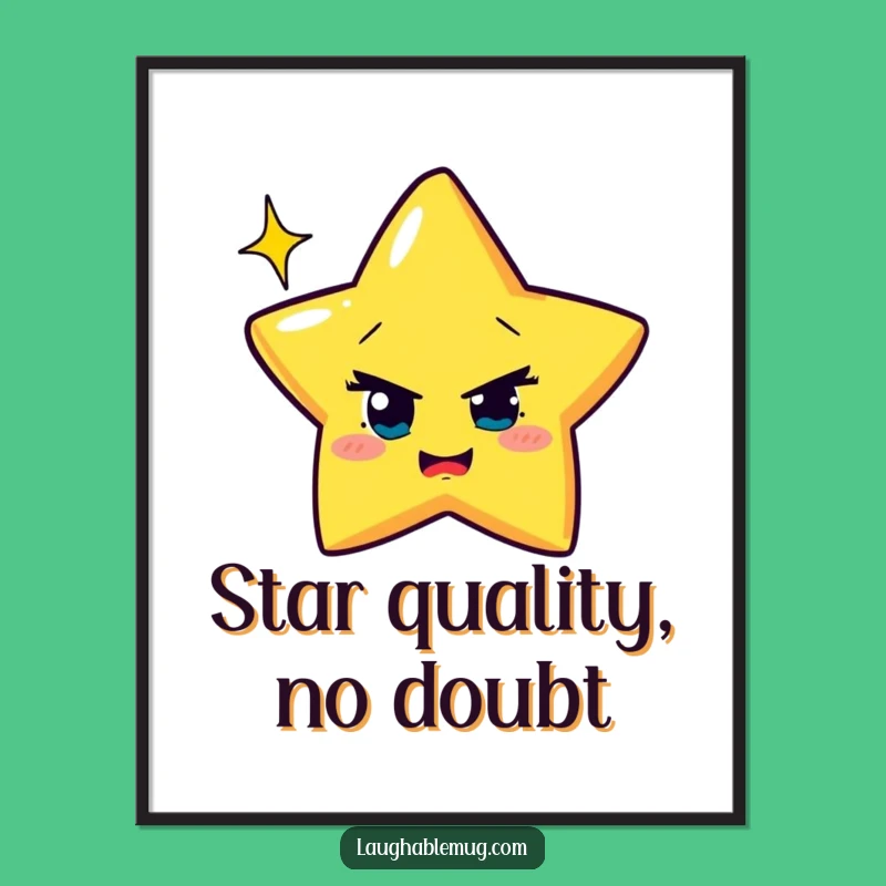 Funny Free Printable Wall Art: Winking Star Decor, Celestial Humor, Downloadable Art