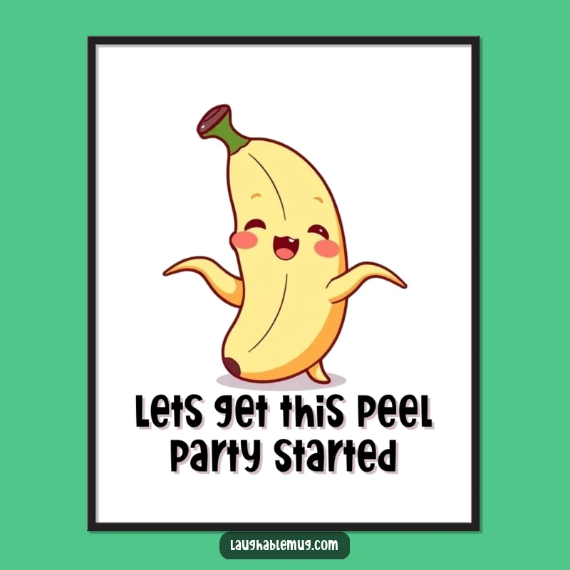 Free Printable Wall Art: Giggling Banana, Silly Fruit Humor, Downloadable Decor Gift