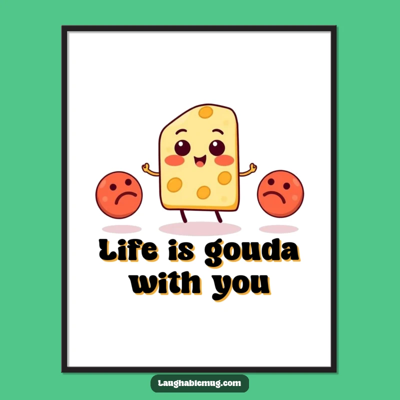 Free Printable Funny Wall Art: Juggling Cheese & Meatballs DIY Downloadable Decor