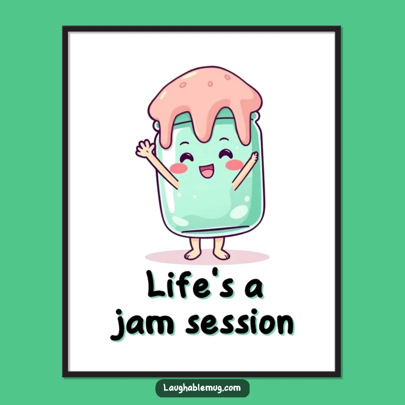 Free Printable Wall Art: Wobbly Jelly Handstand Downloadable for Funny Home Decor