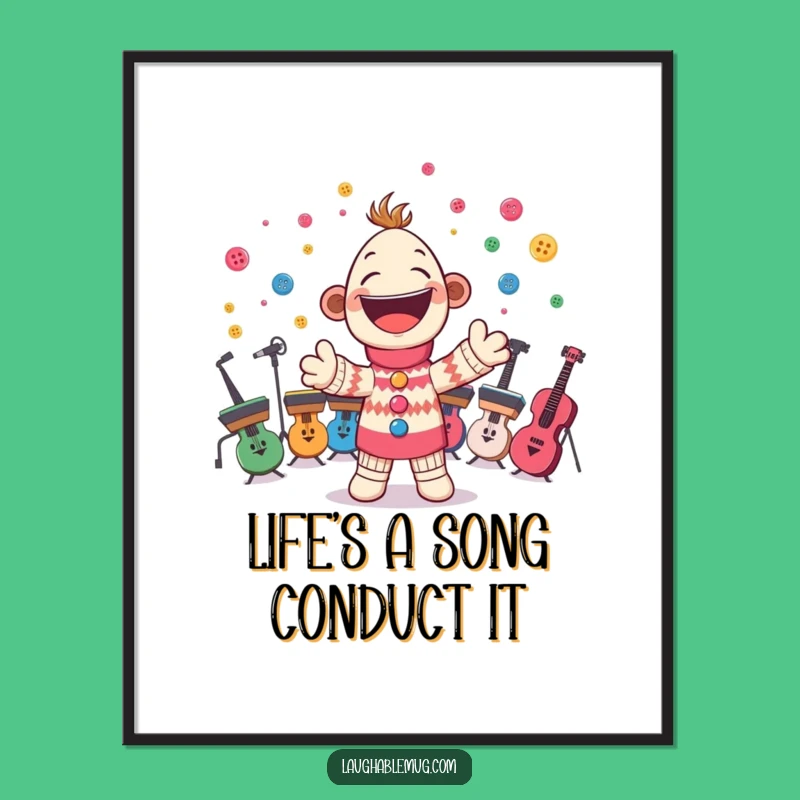 Free Printable Wall Art: Sock Puppet Conductor, Funny Downloadable Music Decor