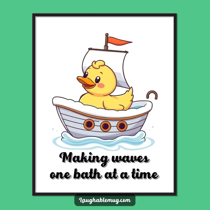 Free Printable Wall Art: Ducky Sailing Ship, Funny Downloadable Home Decor