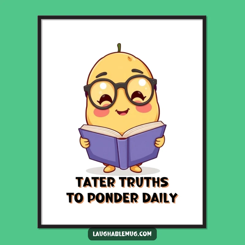 Free Printable Wall Art: Wise Potato Reading, Funny Downloadable Home Decor Gift