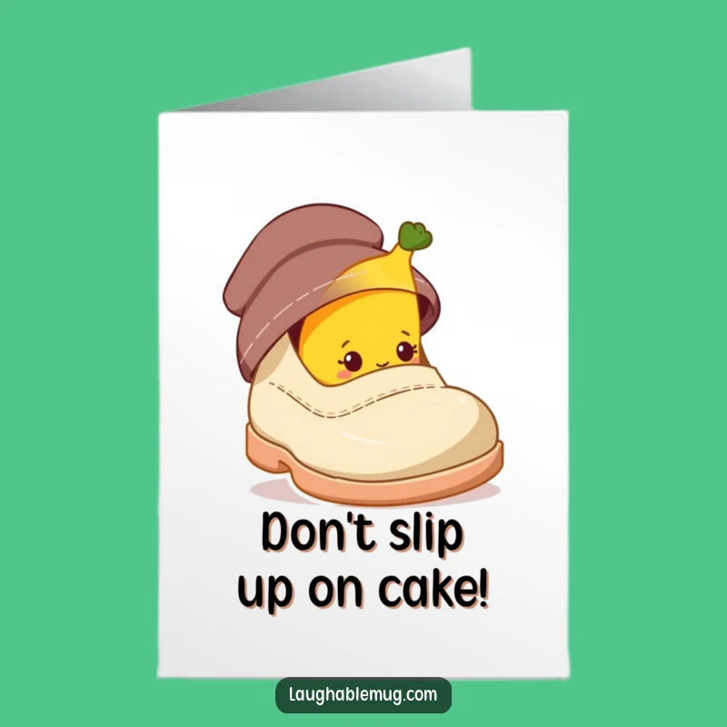 Free Printable Birthday Card: Shy Banana Character for a Quirky Birthday Surprise, Print at Home