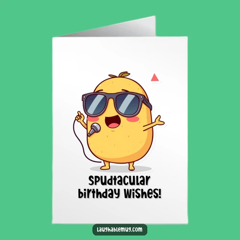 Free Printable Birthday Card: Singing Potato, Funny Rockstar Gift