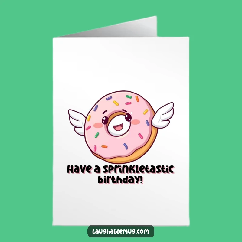 Free Printable Donut Flying Birthday Card: Sweet, Funny Downloadable Gift for Everyone
