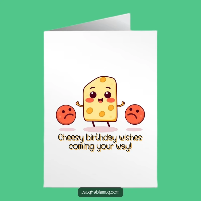 Free Printable Funny Birthday Card: Juggling Cheese & Meatballs DIY Downloadable Gift