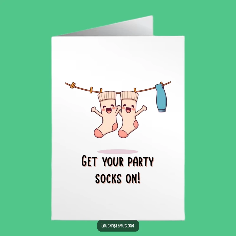 Free Printable Birthday Card: Excited Dancing Socks Add Fun to Your Special Day