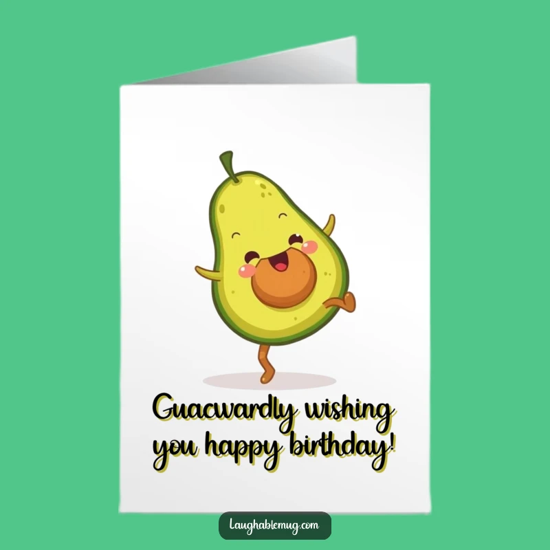 Free Printable Avocado Cartwheel Birthday Card: Funny Downloadable Gift for Him or Her