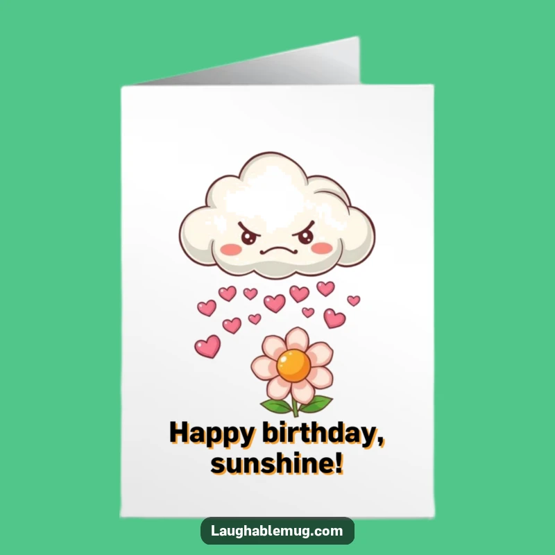 Free Printable Birthday Card: Grumpy Cloud Character, Sweet DIY Downloadable Gift!