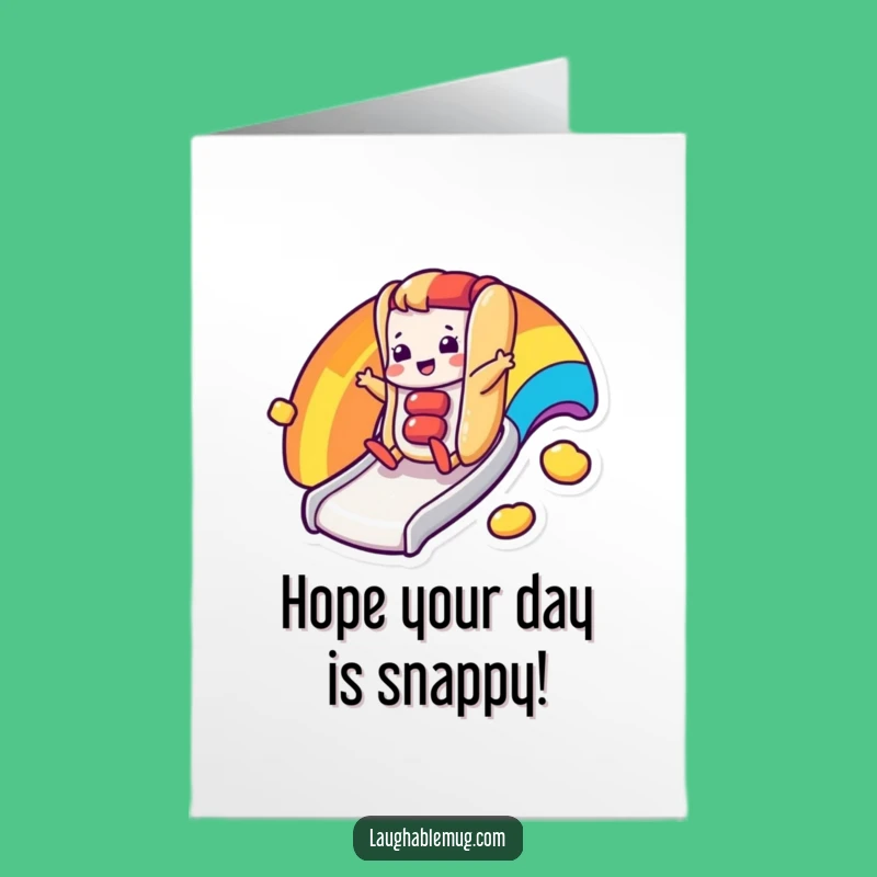 Free Printable Birthday Card: Joyful Hot Dog Character for a Fun-tastic Birthday, Print at Home
