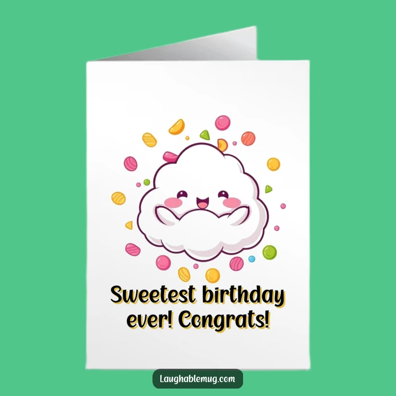 Candy Cloud Free Printable Birthday Card - Sweet Downloadable DIY Gift