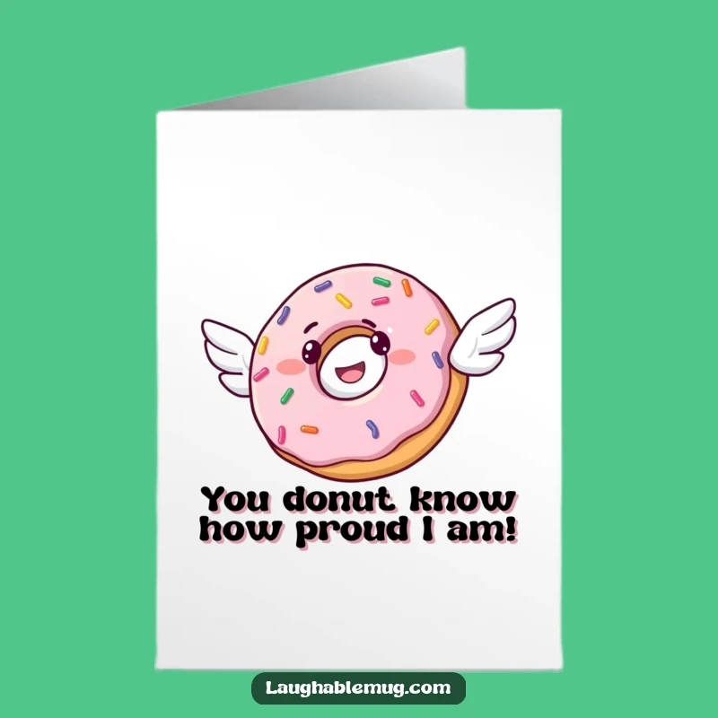 Free Printable Donut Flying Congrats Card: Whimsical Downloadable Gift for Celebrating Success
