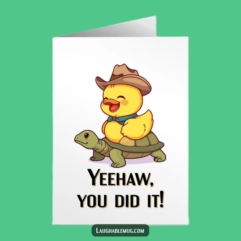 Free Printable Funny Duck Cowboy Congrats Card - Humorous Downloadable Gift for Wins