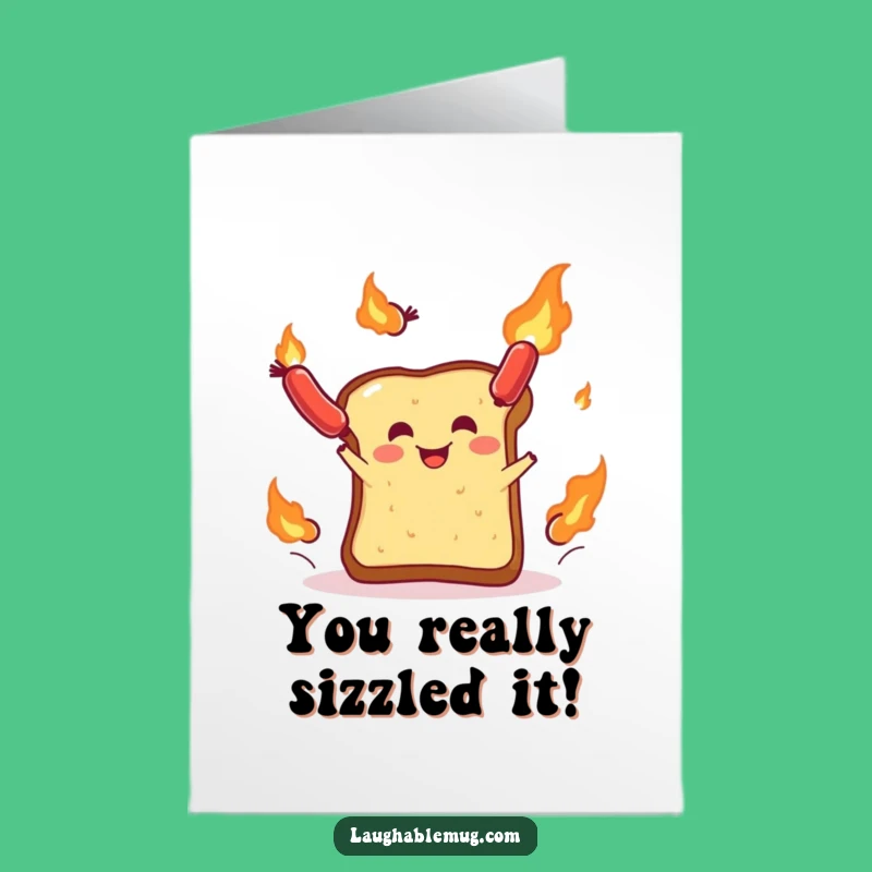 Free Printable Toast Card - Flaming Sausages Congrats Card for Achievement