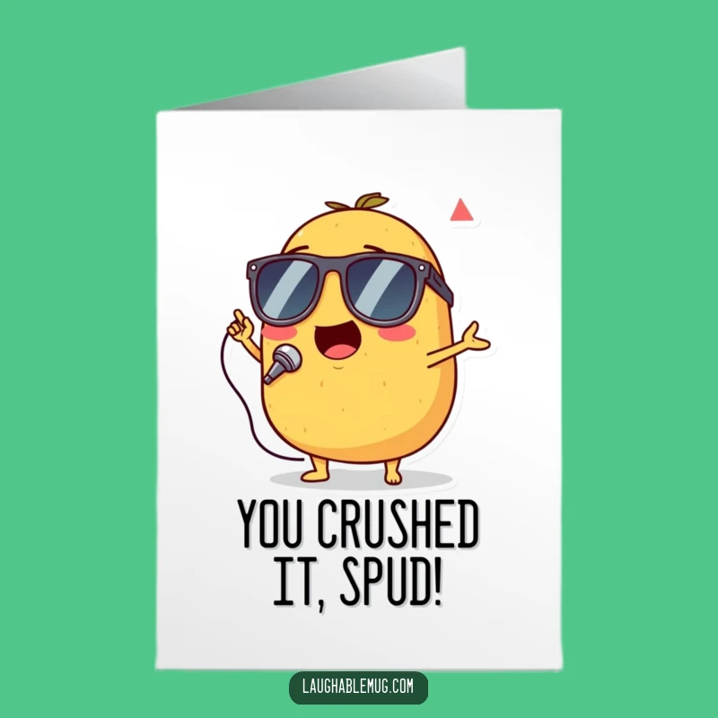 Free Printable Congrats Card: Singing Potato, Funny Star Performance Gift