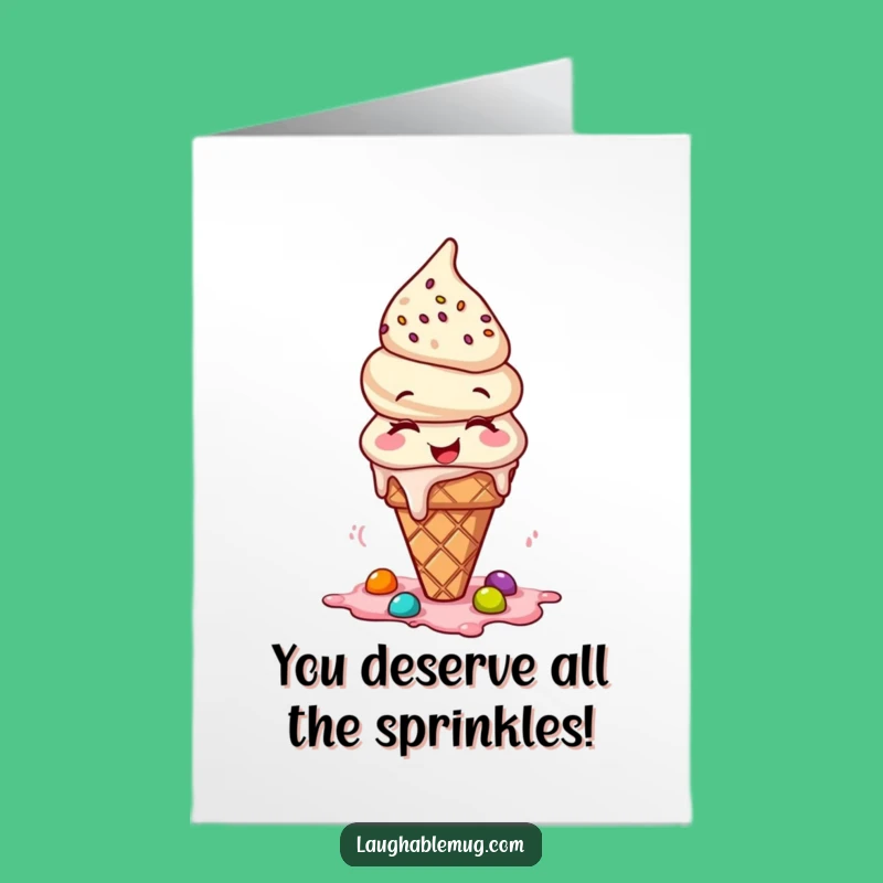 Free Printable Congrats Card: Giggling Ice Cream Downloadable for Unique DIY Gifts