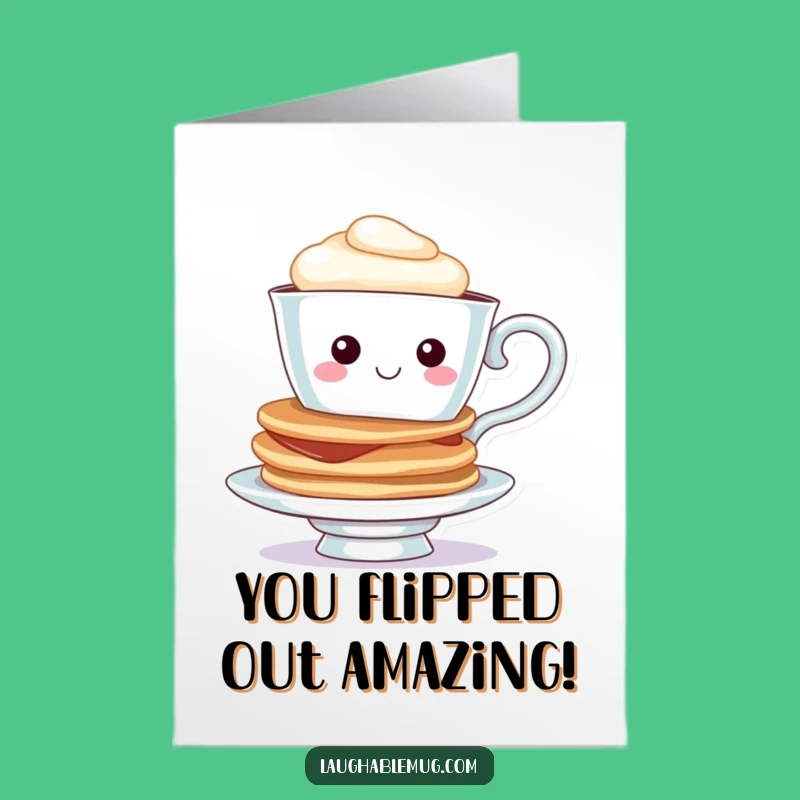Free Printable Congrats Card: Teacup & Pancakes - Funny Downloadable