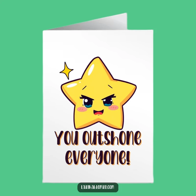 Funny Free Printable Congrats Card: Winking Star Success, Sparkling Achievement, Downloadable Gift