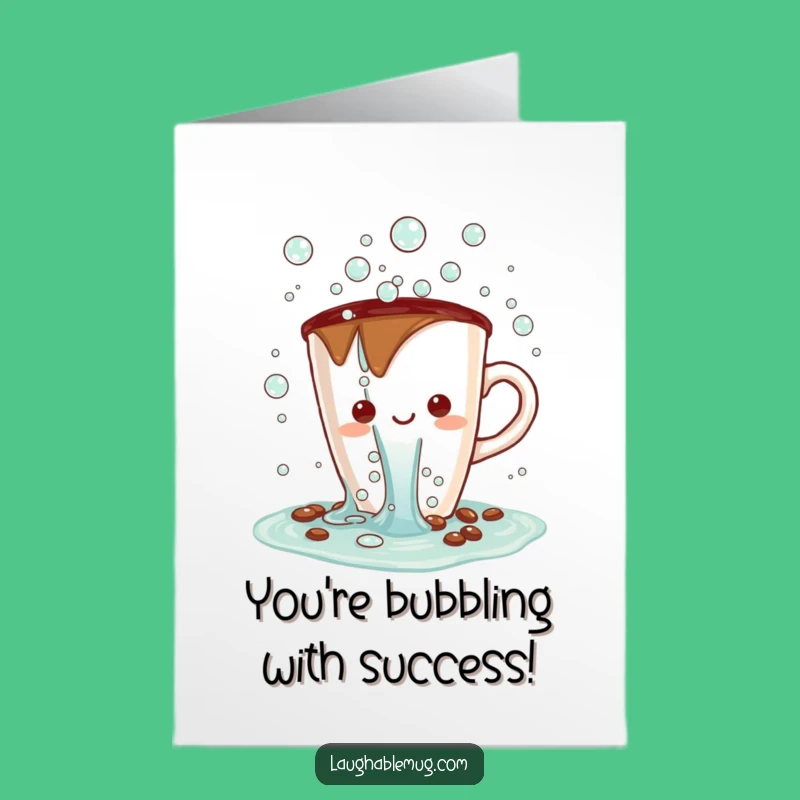 Printable Kawaii Congrats Card: Bubble Burst Celebration - Free Download!