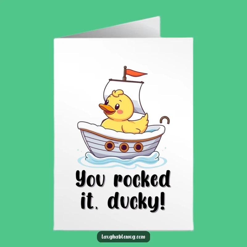 Free Printable Congrats Card: Ducky Cheers Success, Humorous Downloadable Gift