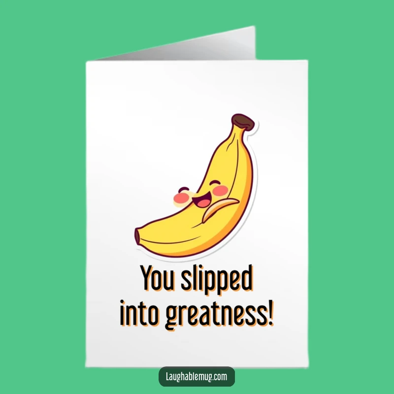Funny Free Printable Congrats Card: Banana Slip Surprise, Unexpected Win, Downloadable Gift