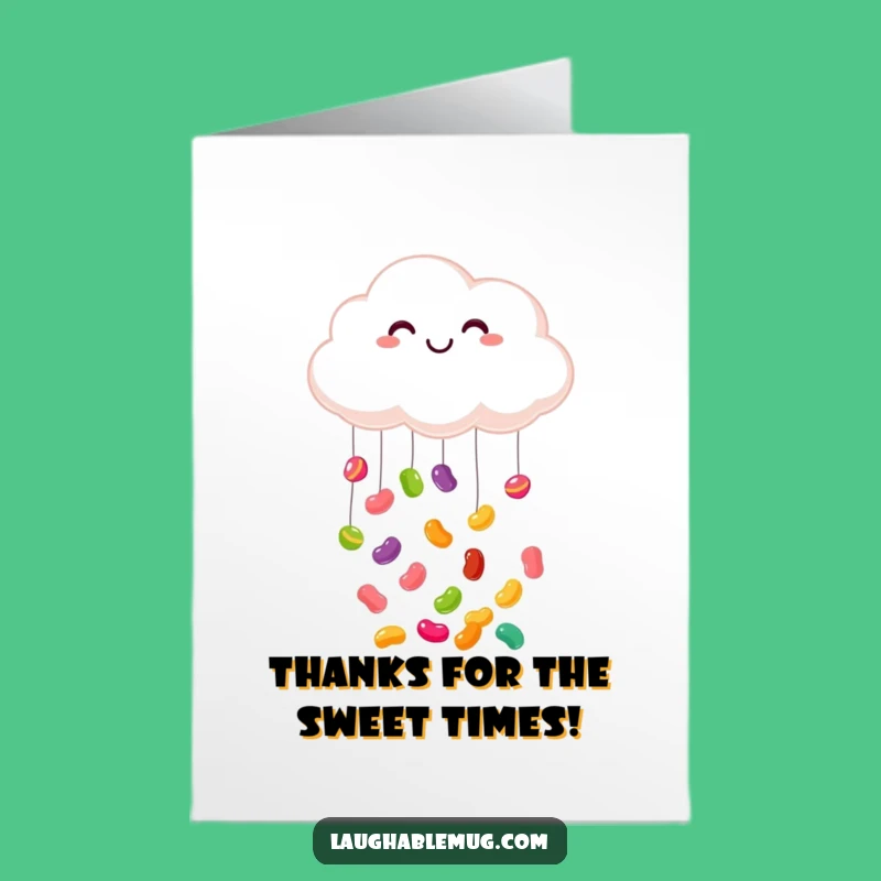 Free Printable Cloud Thank You Card - Jelly Bean Gratitude Greeting