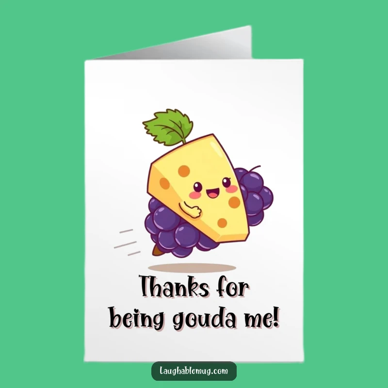 Free Printable Thank You Card: Cheese & Grape Ride, Funny Downloadable Gift of Thanks