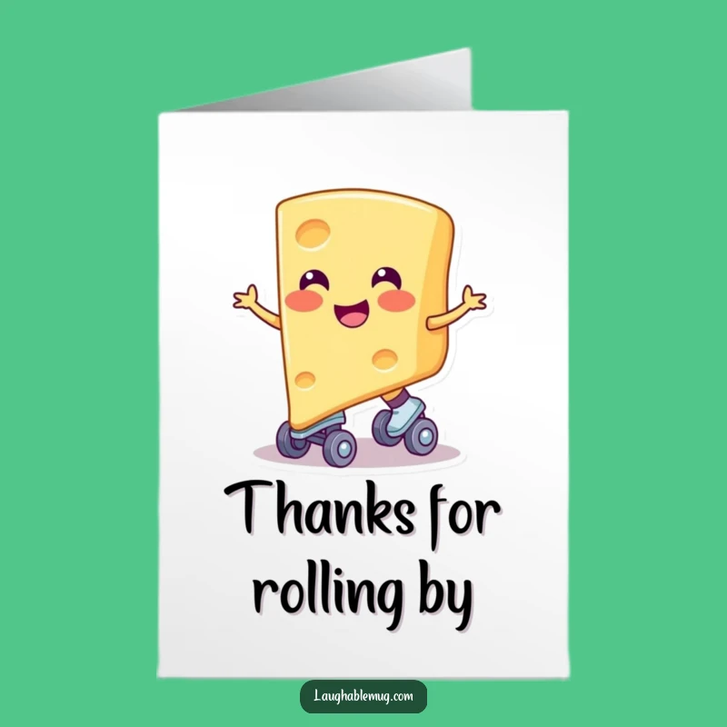 Free Printable Thank You Card: Cheesy Skater Character, Humorous Downloadable Gift of Thanks