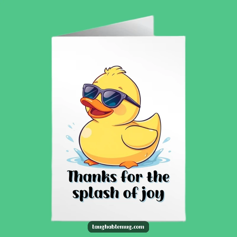 Free Printable Thank You Card: Cool Duck Sunglasses, Funny Downloadable DIY Gift