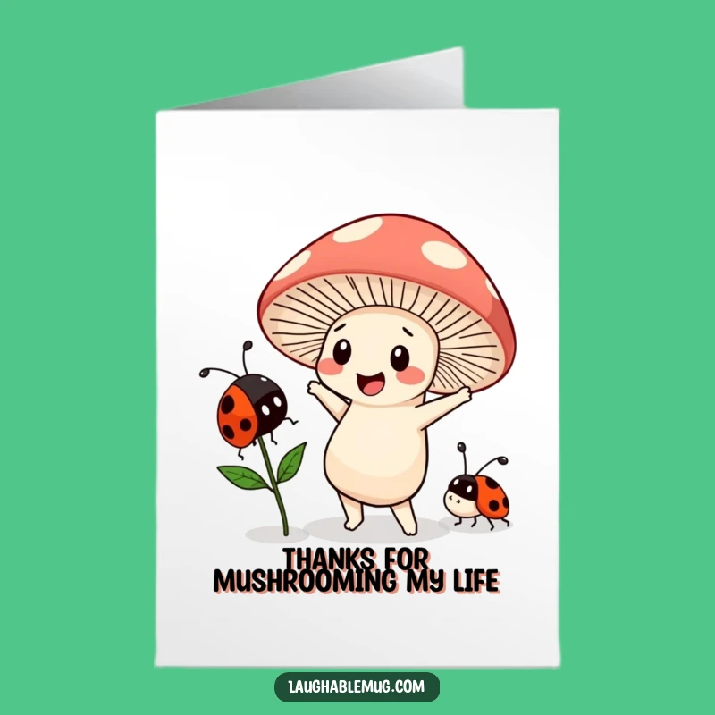 Free Printable Thank You Card: Funny Mushroom Dance - Print Now!