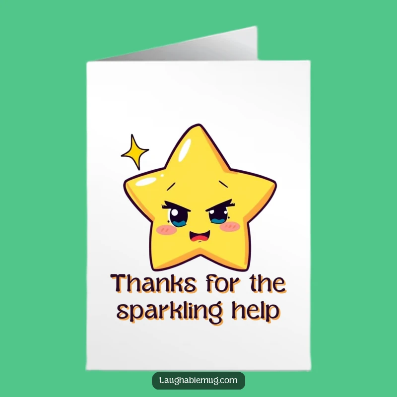 Funny Free Printable Thank You Card: Winking Star Thanks, Sparkling Gratitude, Downloadable Gift