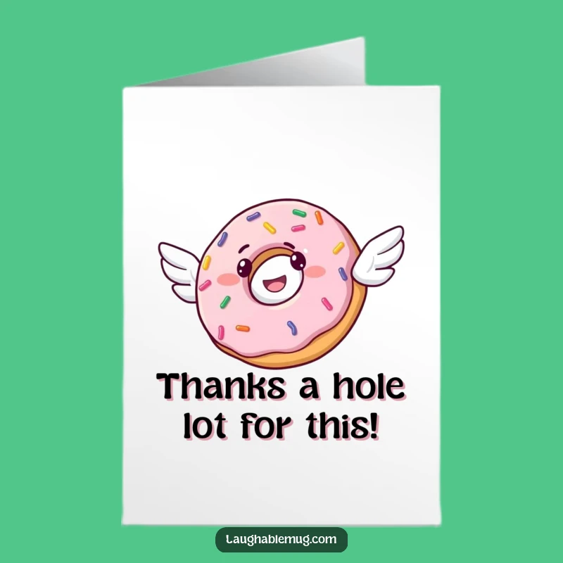 Free Printable Donut Flying Thank You Card: Adorable Downloadable Note for Sweet Gratitude