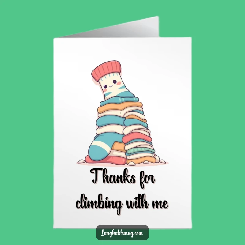 Free Printable Thank You Card: Sock Climbs Laundry - Humorous Downloadable Gratitude