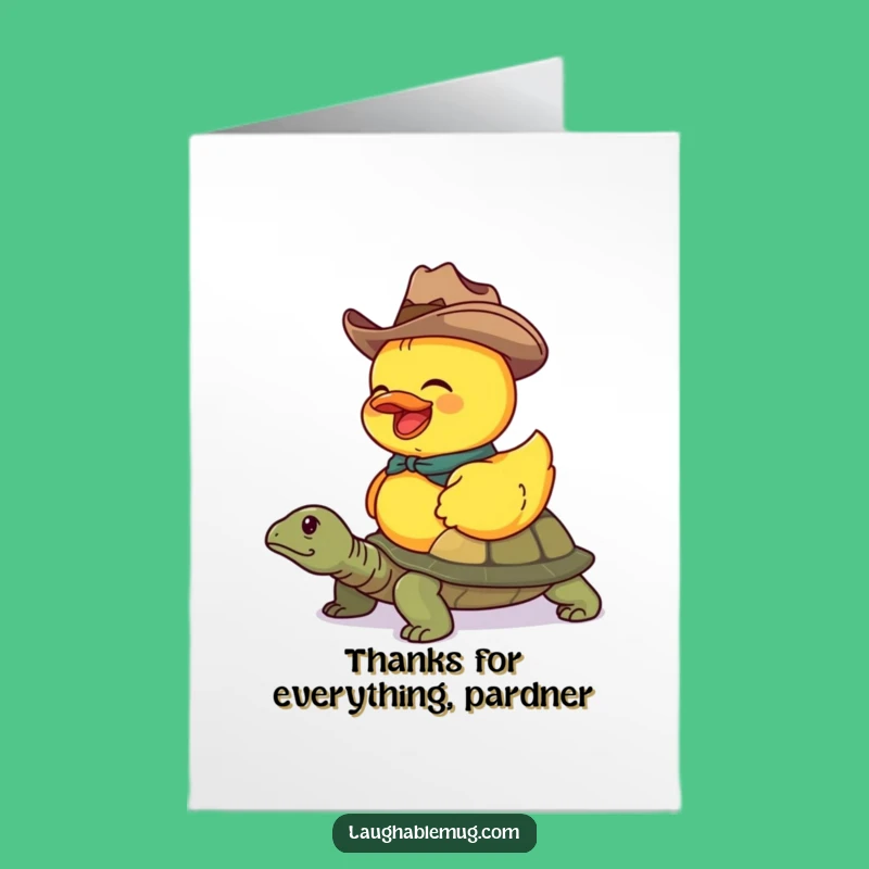 Free Printable Duck Cowboy Thank You Card - Funny Downloadable Gift for Gratitude