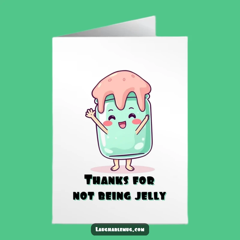 Free Printable Thank You Card: Wobbly Jelly Handstand Downloadable for Funny DIY Gifts