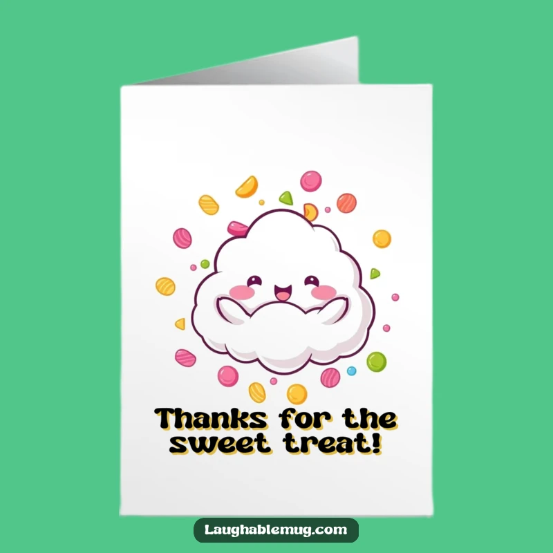 Sweet Thanks Free Printable Card - Candy Cloud Downloadable Gratitude Gift