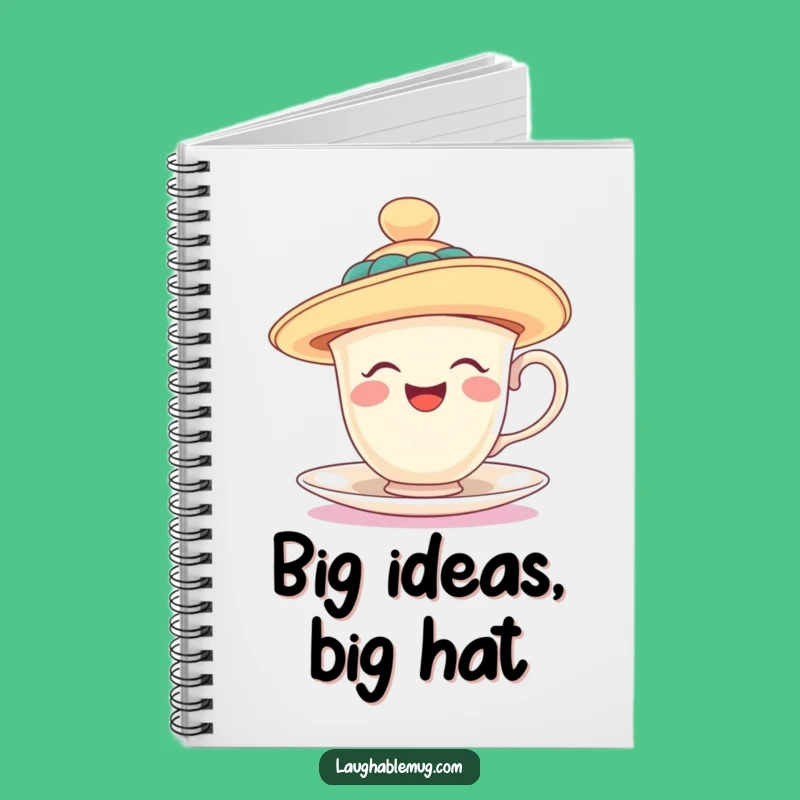 Funny Teacup Hat Notebook - Laughing & Stylish Journal - Creative Funny Gift!