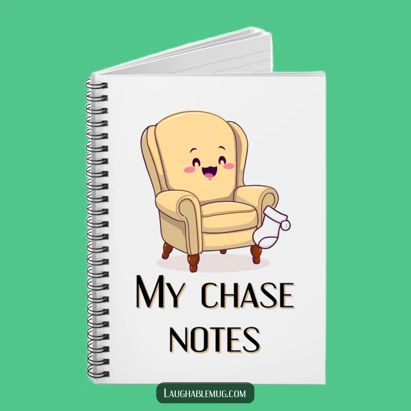 Funny Armchair Sock Chase Notebook - Humorous Furniture Journal, Perfect Funny Gift