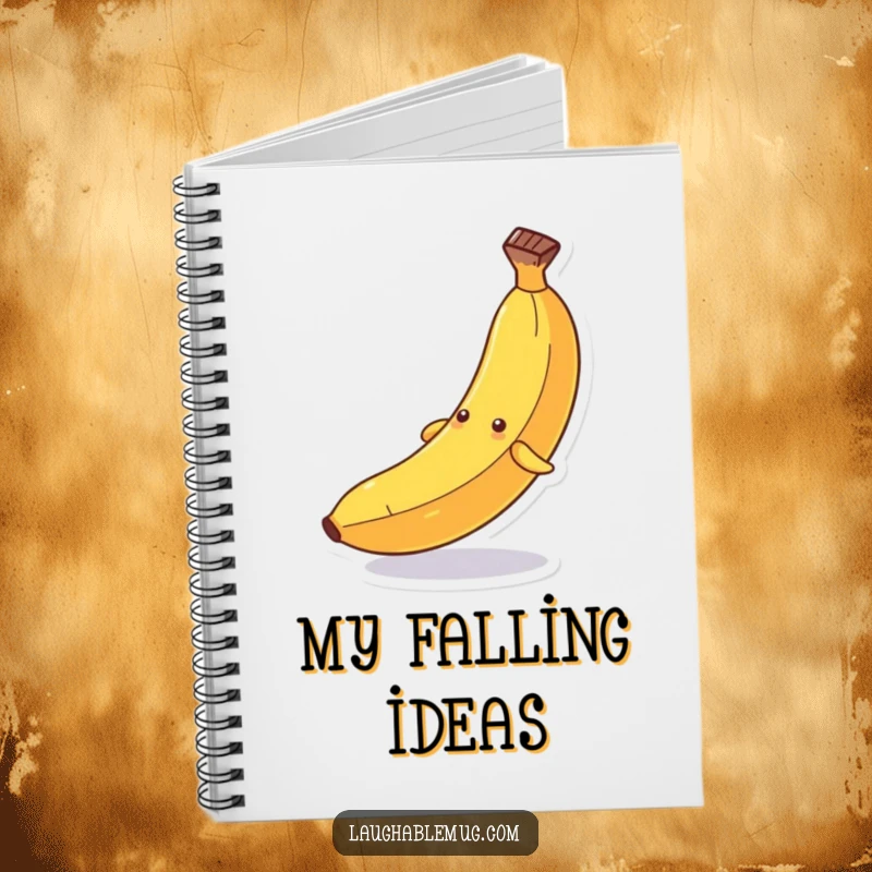 Funny notebook: A cover illustration of a banana comically slipping dramatically on its peel, for jotting down funny thoughts.
