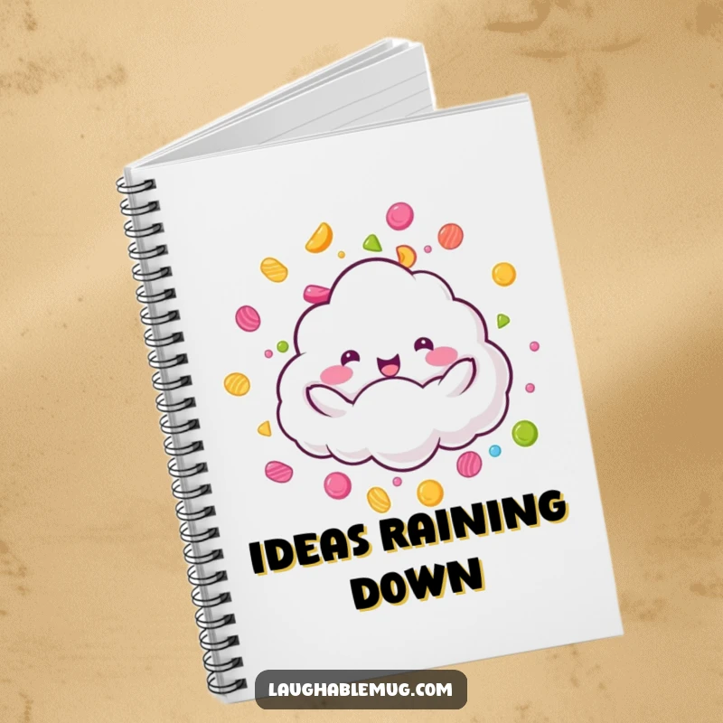 Funny Candy Rain Cloud Notebook: A fluffy cloud character joyfully raining colorful candy, a perfect funny gift.